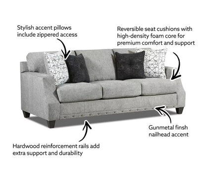 Gray Chenille Sofa