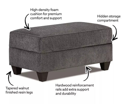 Tripoli Slate Storage Ottoman