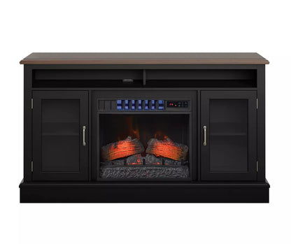 59.5" Black CoolGlow Electric Fireplace & Fan Console