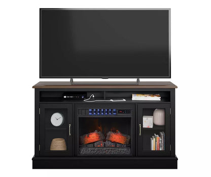 59.5" Black CoolGlow Electric Fireplace & Fan Console