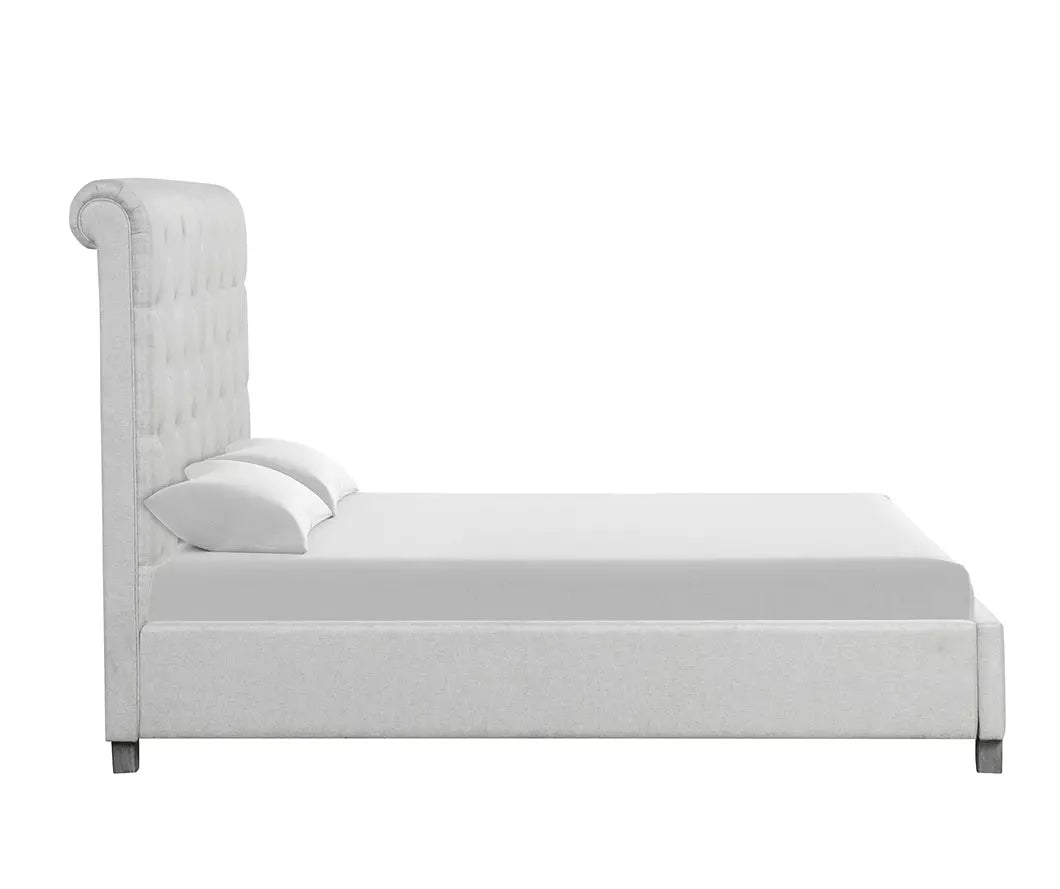 Gray Upholstered King Bed