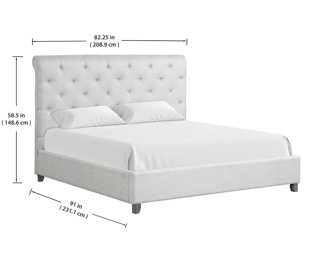 Gray Upholstered King Bed