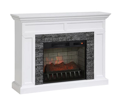 48" Faux Stone Mantel Electric Fireplace Console