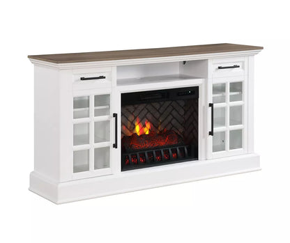 60" Two Tone Electric Fireplace Console