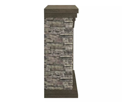 50" Rustic Faux Stone Mantel Electric Fireplace