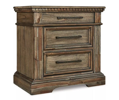 Markenberg 3-Drawer Nightstand with USB Charging & Power