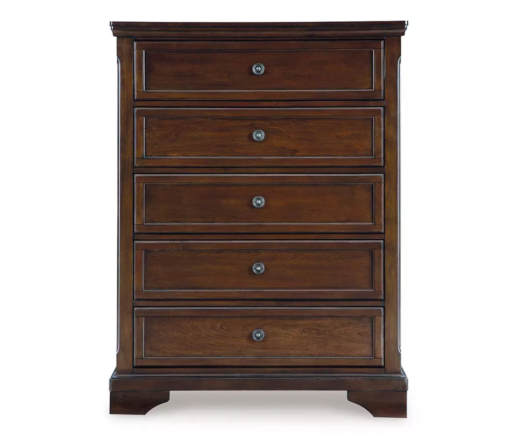 Trellington Brown 5-Drawer Storage Chest