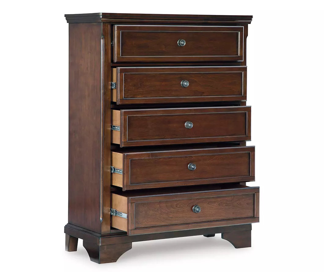 Trellington Brown 5-Drawer Storage Chest