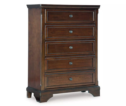 Trellington Brown 5-Drawer Storage Chest