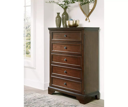 Trellington Brown 5-Drawer Storage Chest