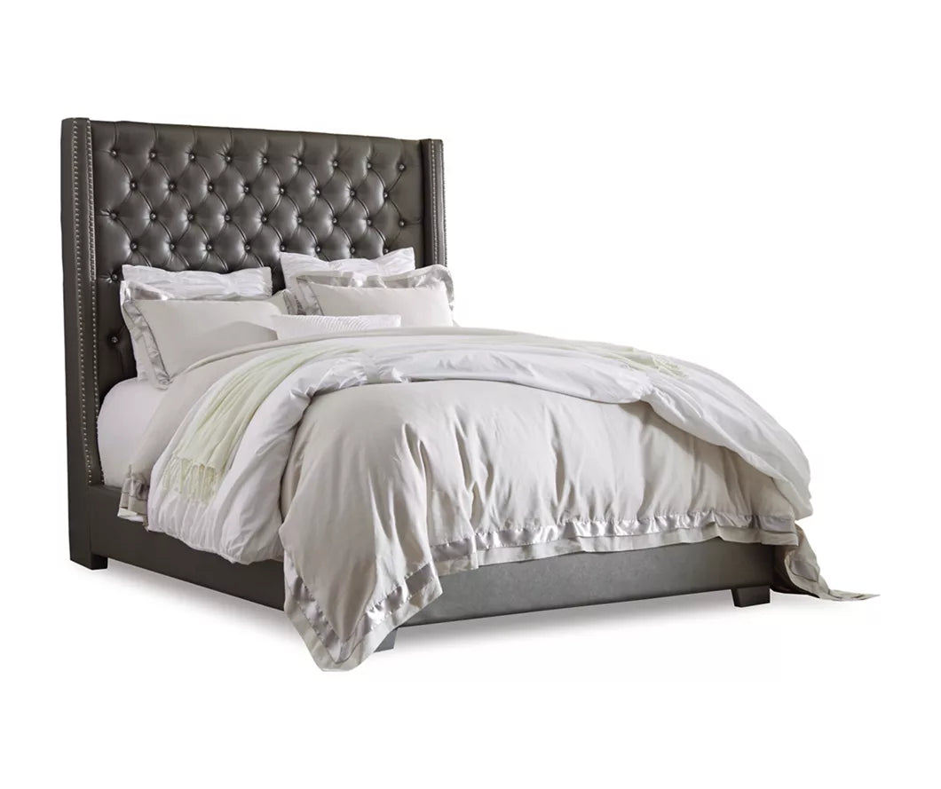 Coralayne Gray Queen Upholstered Bed