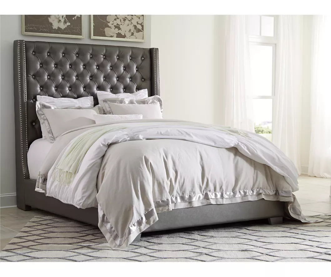 Coralayne Gray Queen Upholstered Bed