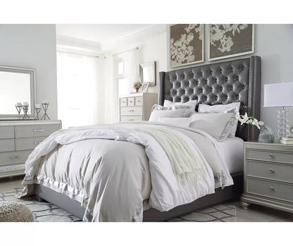 Coralayne Gray Queen Upholstered Bed