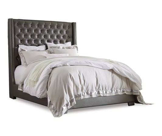 Coralayne Gray King Upholstered Bed