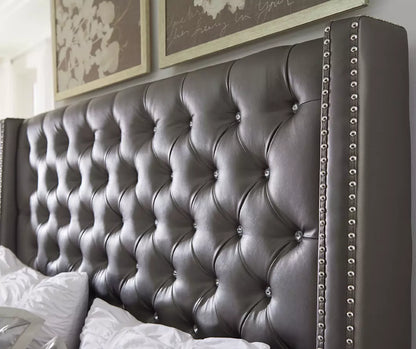 Coralayne Gray King Upholstered Bed