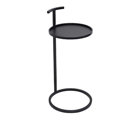 22" Black Round Metal Side Table