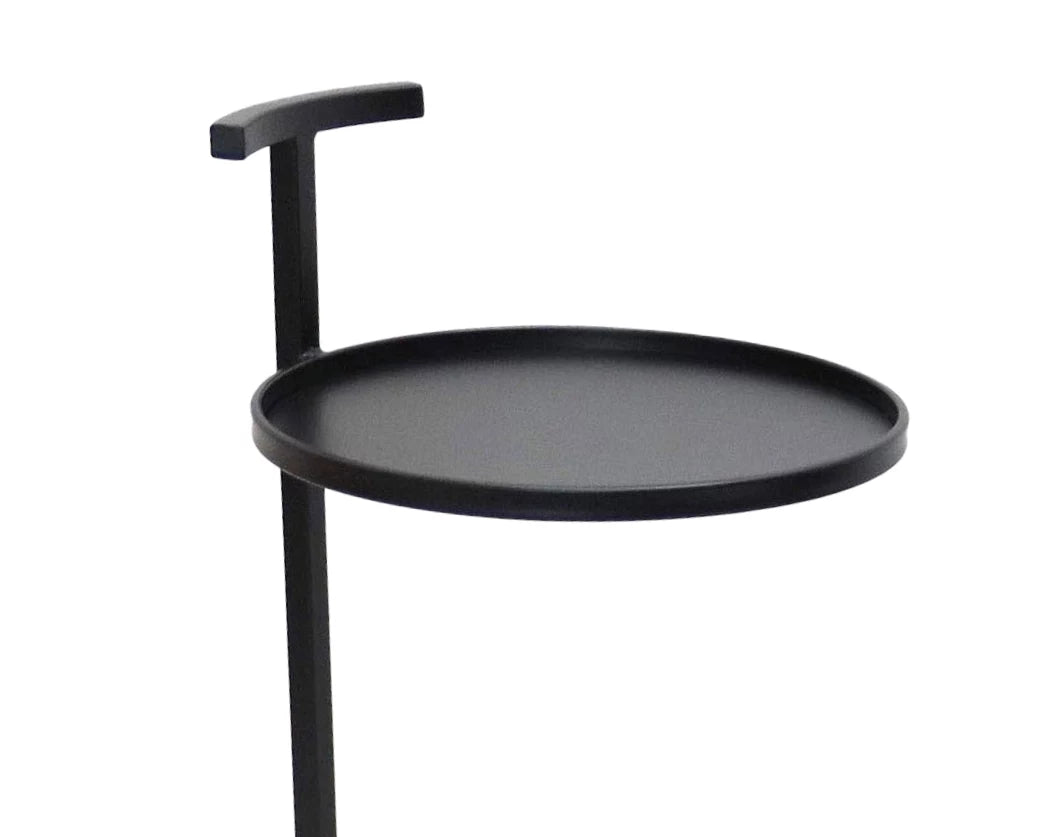 22" Black Round Metal Side Table